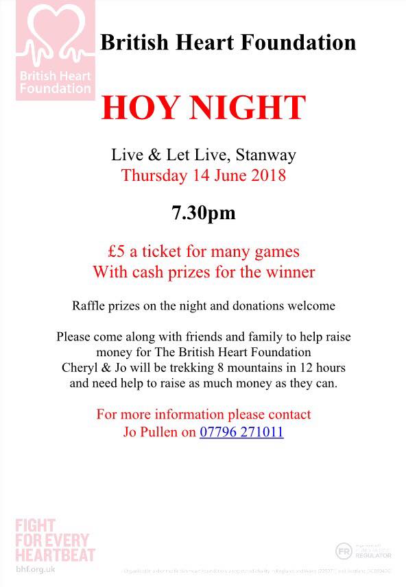 Charity Night for British Heart Foundation