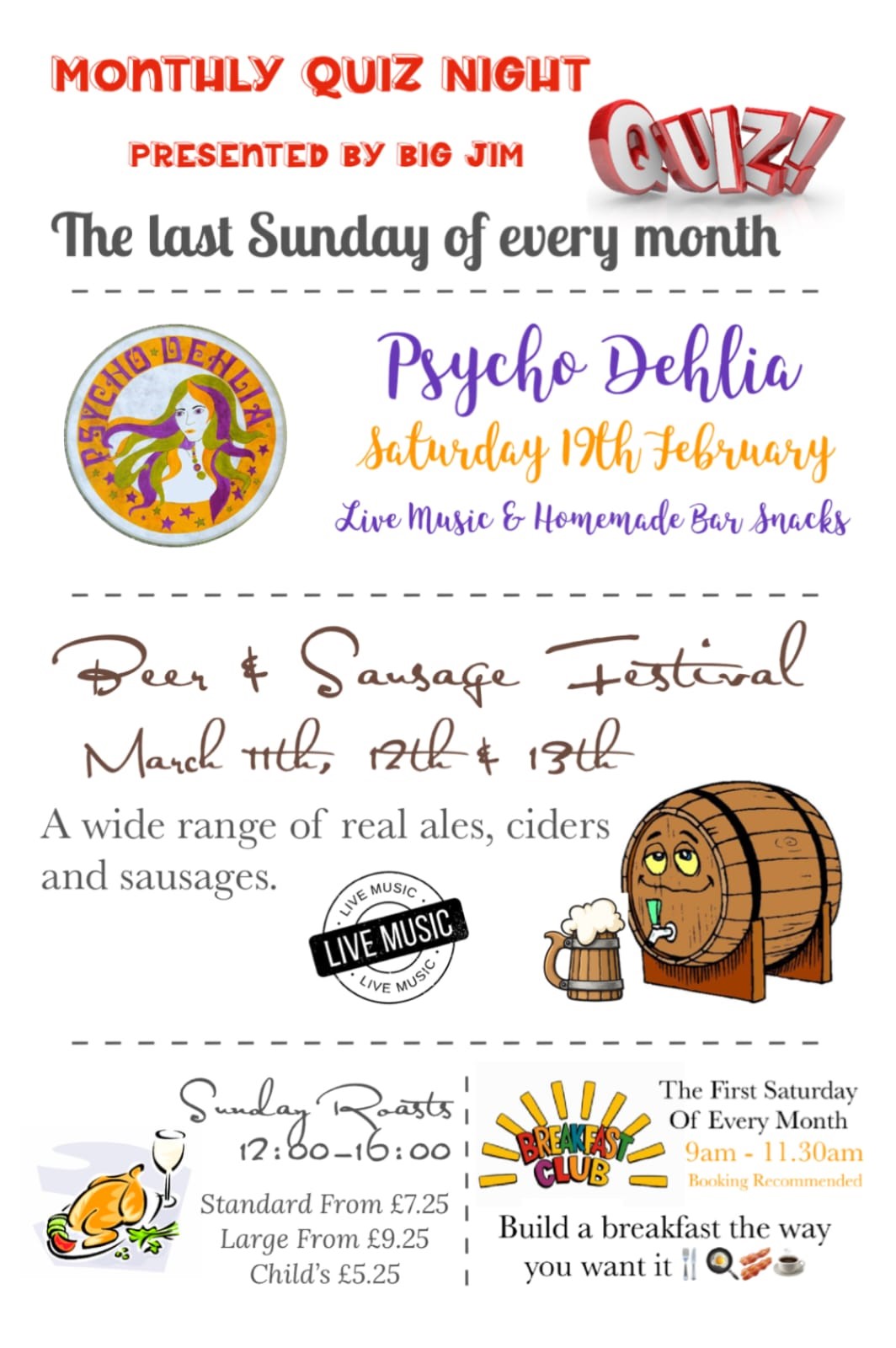 Multiple Events at the Live and let Live